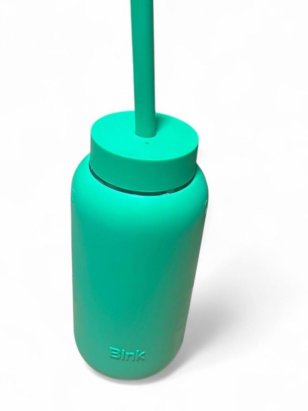 Bink Teal Reusable Straw Glass Water Bottle
